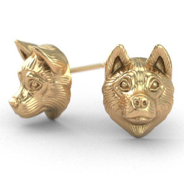 Akita Puppy Face Earring Studs