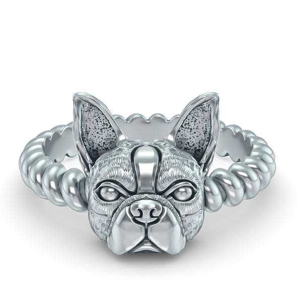 Boston Terrier Breed Twisted Wire Rope Ring