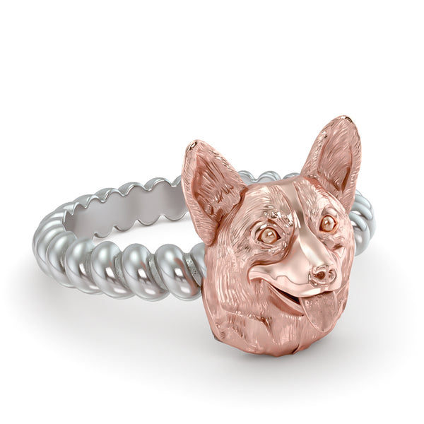 Corgi Breed Twisted Wire Rope Ring