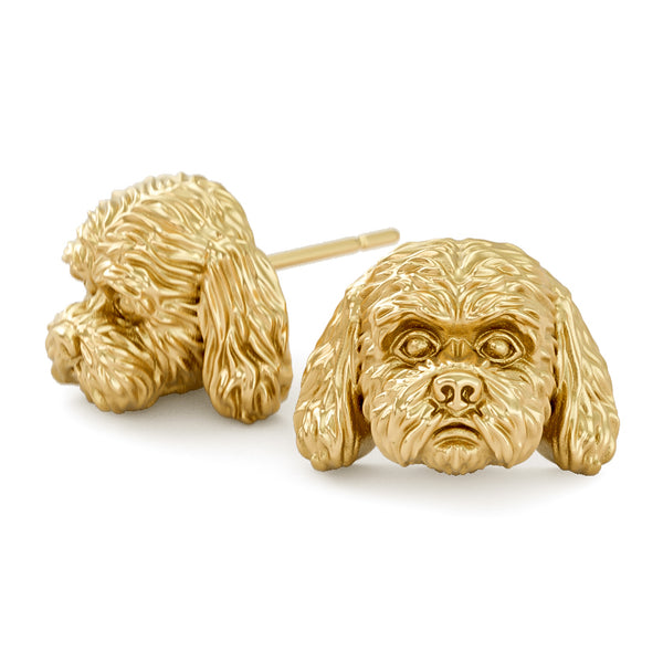 Cockapoo Puppy Face Earring Studs