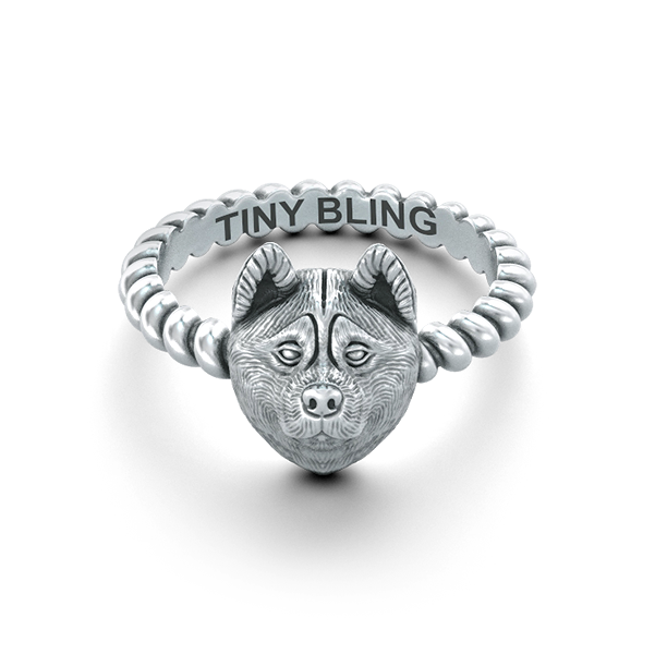 Akita Breed Jewelry Twisted Wire Rope Ring