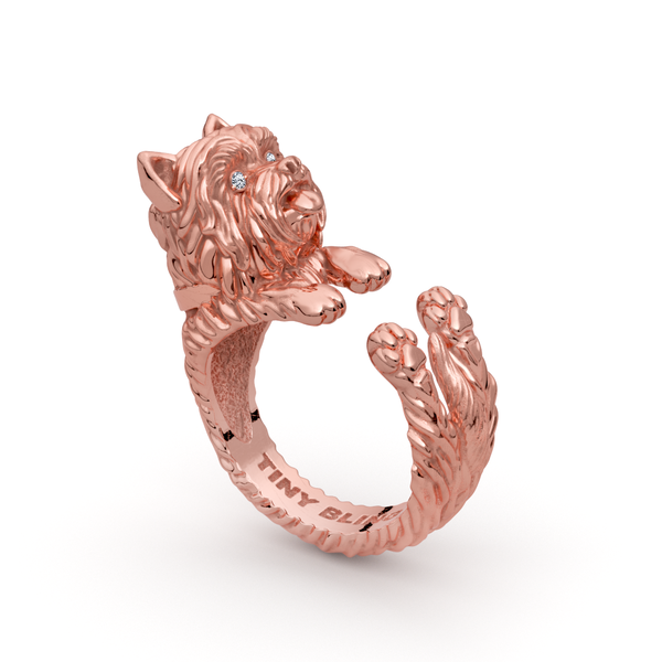 YORKIE-Yorkshire Terrier Diamond Cuddle Wrap Ring
