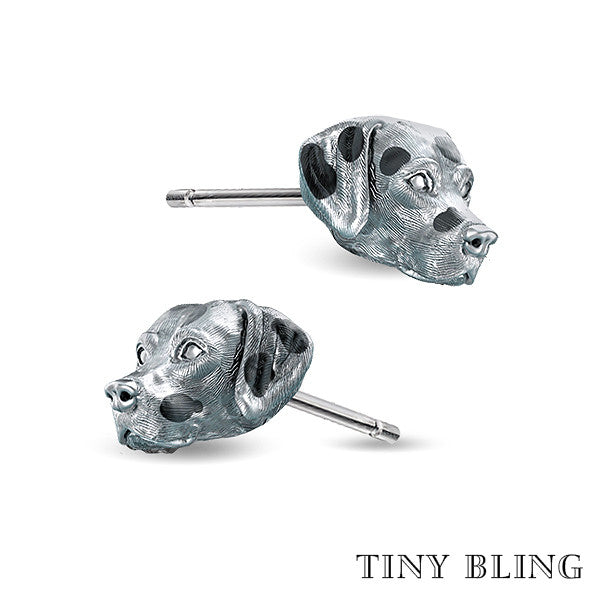 Dalmatian Face Earring Studs - TINY BLING