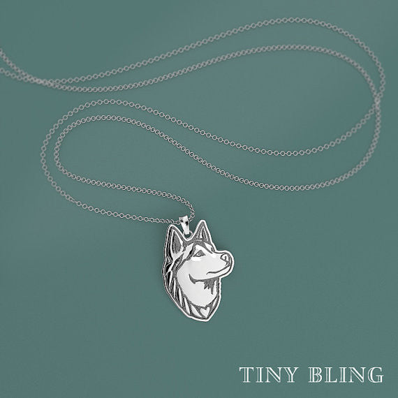 Siberian Husky Breed Jewelry Necklace - TINY BLING