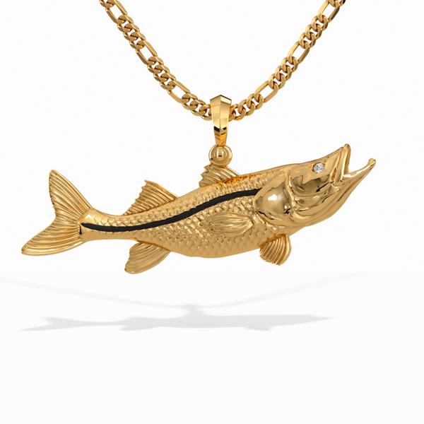Exquisite 3D Snook Fish Necklace | Ocean Lover's Delight