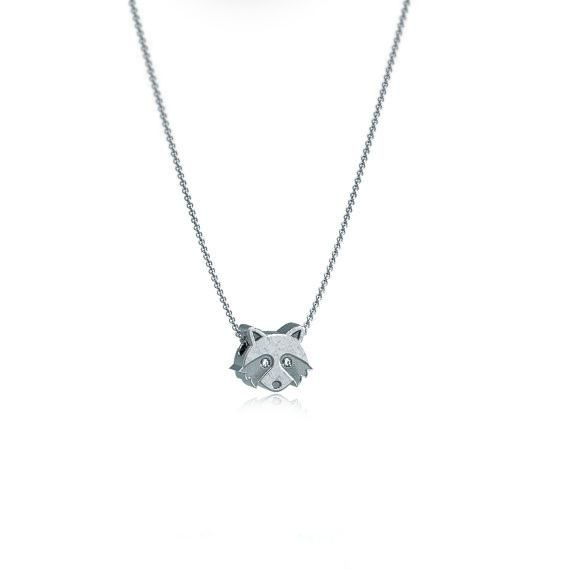 Diamond Raccoon Necklace