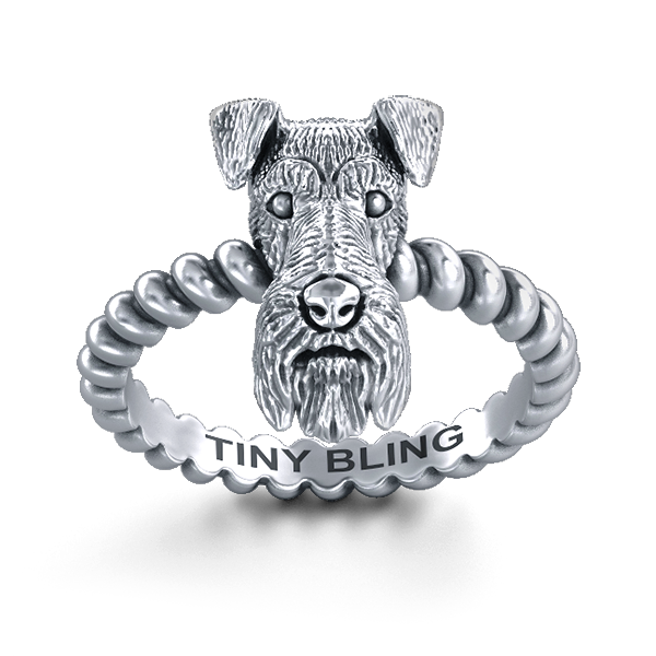 Airedale Terrier Breed Jewelry Twisted Wire Rope Ring