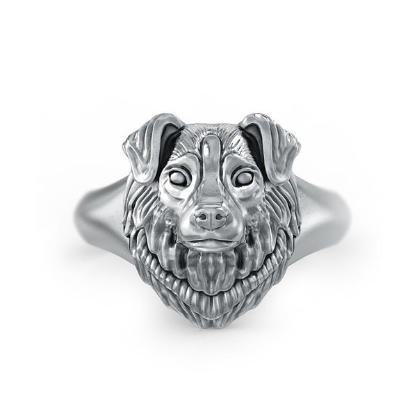 Australian Shepherd Signet Ring - TINY BLING