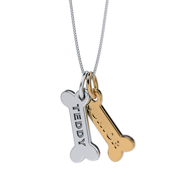 Bone Dog Tag Pendant - TINY BLING