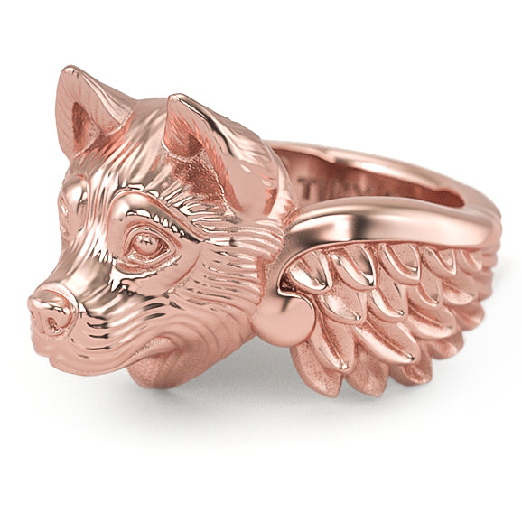 Akita Angel Wings Memorial Ring