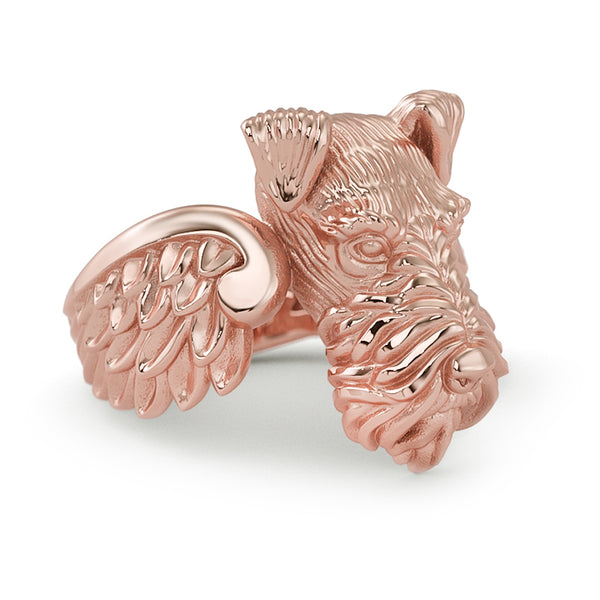 Standard Schnauzer Angel Wings Memorial Ring