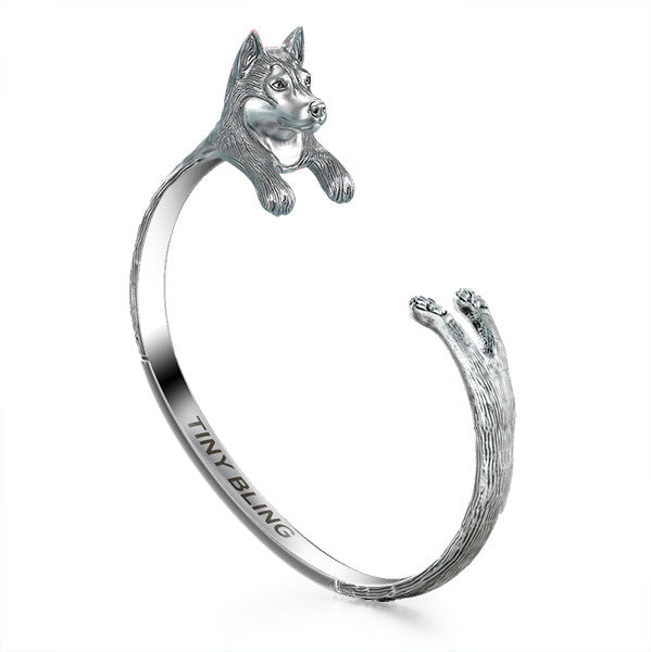 Alaskan Malamute Breed Jewelry Cuddle Cuff Bracelet