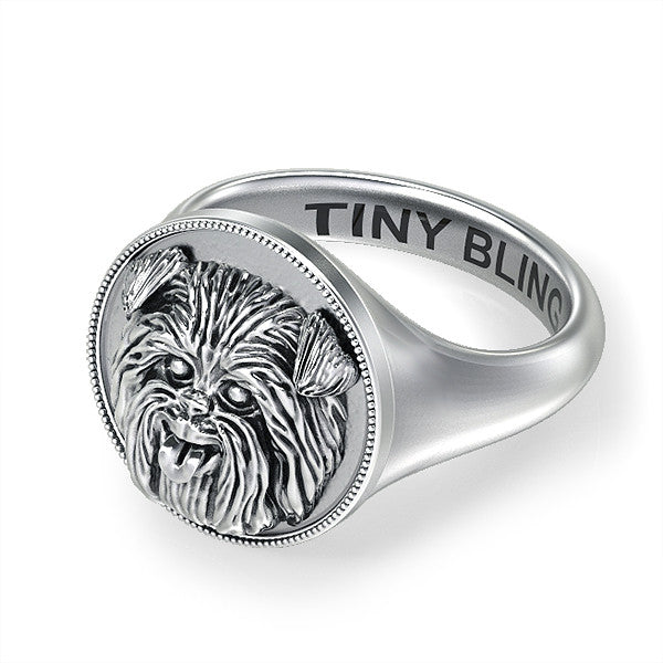 Affenpinscher Classic Round Signet Ring - TINY BLING