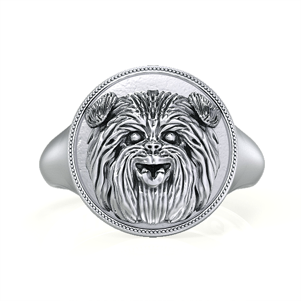 Affenpinscher Classic Round Signet Ring - TINY BLING