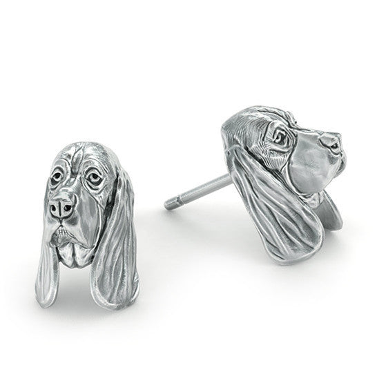 Basset Hound Puppy Face Earring Studs - TINY BLING