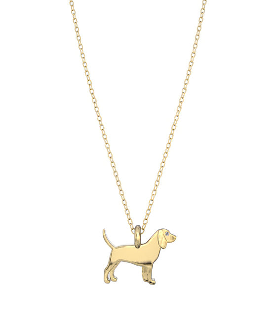 Beagle Mini Pups Diamond Necklace