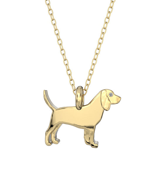 Beagle Mini Pups Diamond Necklace