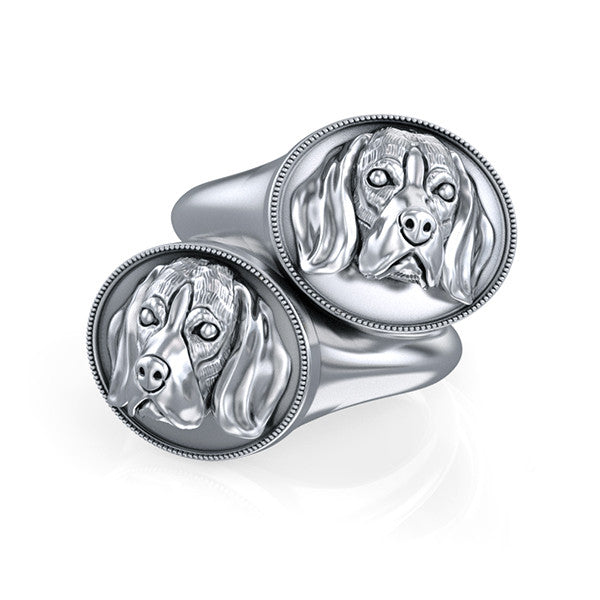 Beagle Classic Oval Signet Ring - TINY BLING