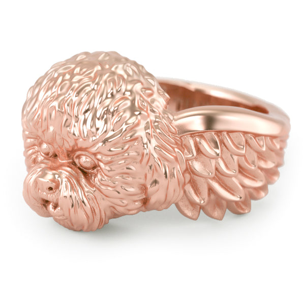 Bichon Frise Angel Wings Memorial Ring