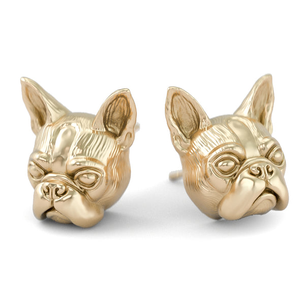 Boston Terrier Face Earring Studs