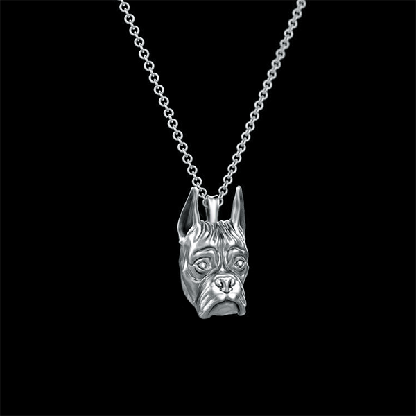 Boxer Breed Cropped Ears Jewelry Necklace
