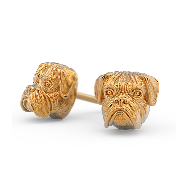 Boxer Breed Jewelry Puppy Face Earring Studs - TINY BLING