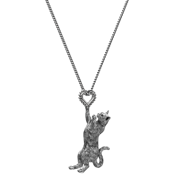 Kitty Cat Heart Charm - TINY BLING