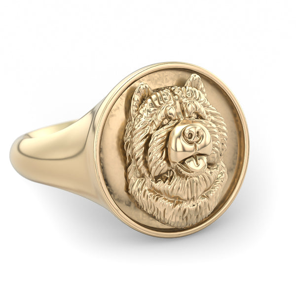 Chow Chow Classic Round Signet Ring