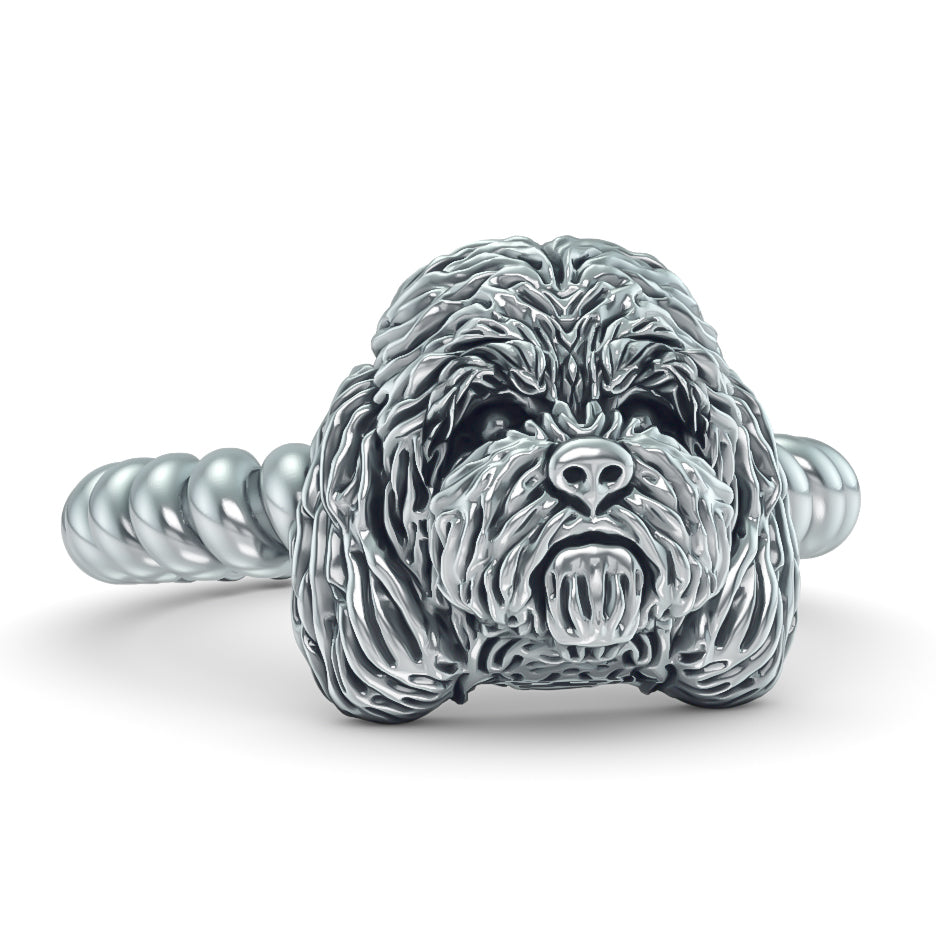 Cockapoo Breed Twisted Wire Rope Ring - Tiny Bling