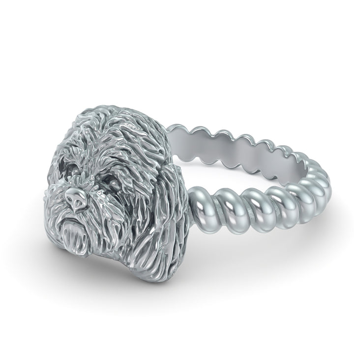 Cockapoo Breed Twisted Wire Rope Ring - Tiny Bling