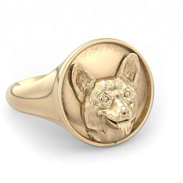 Corgi Classic Round Signet Ring