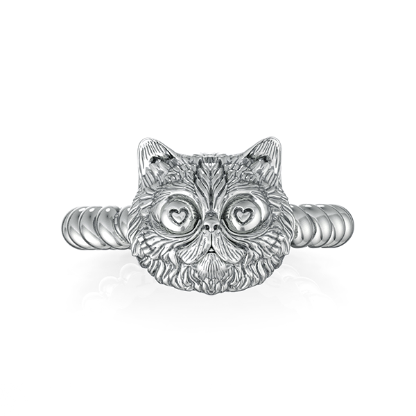 Persian Love Cat Twisted Wire Rope Ring