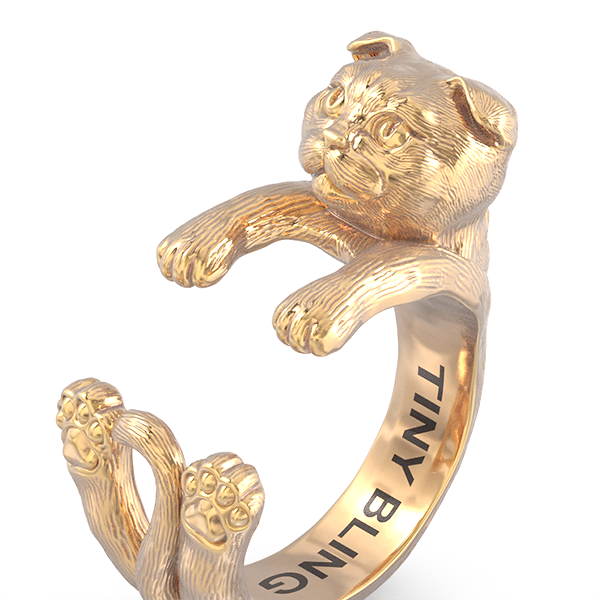Olivia Swift- Scottish Fold Cat Breed Jewelry Cuddle Wrap Ring