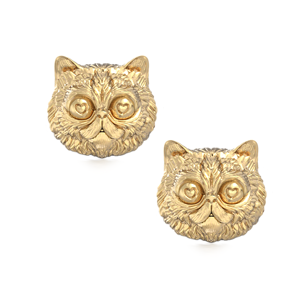 Persian Love Kitty Face Earring Studs