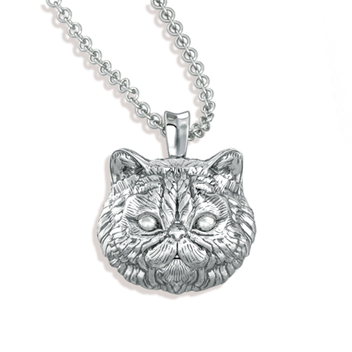 Fluffy Persian Cat Breed Diamond Pendant