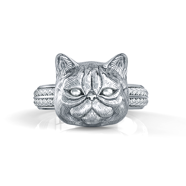 Exotic Short Hair Persian Cat Face Feline Ring