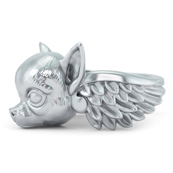 Chihuahua Angel Wings Memorial Ring by TINYBLING Jewerly