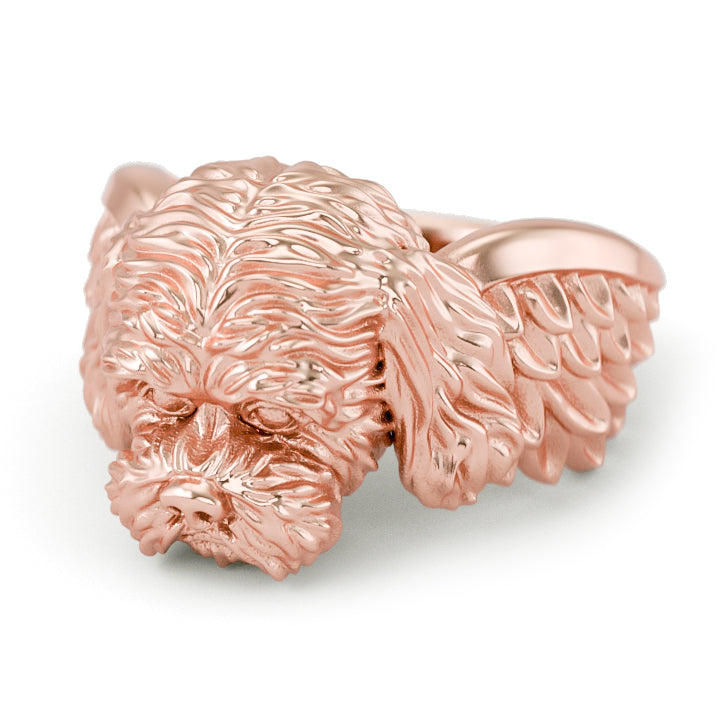 Cockapoo Angel Wings Memorial Ring - Tiny Bling
