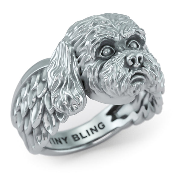 Cockapoo Angel Wings Memorial Ring