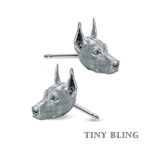 Doberman Pinscher Earring Studs - TINY BLING