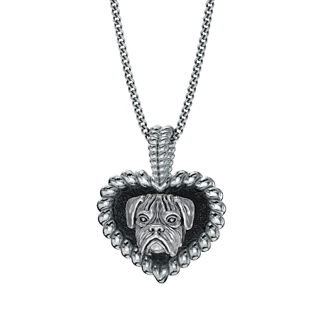 Boxer Breed Puppy Love Heart Pendant