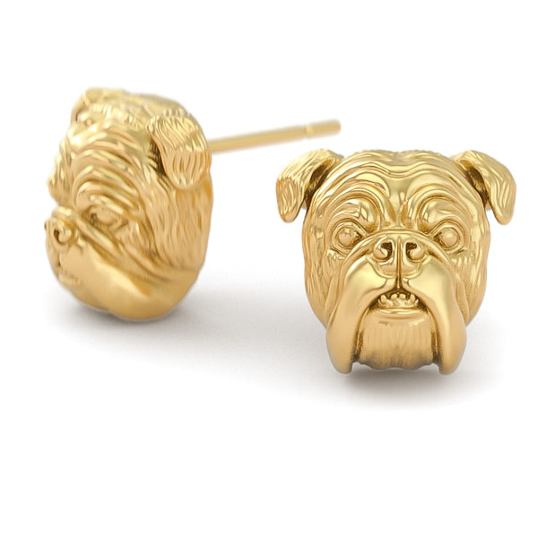 English Bulldog Puppy Face Earring Studs