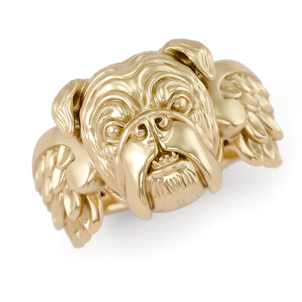 English Bulldog Angel Wings Memorial Ring