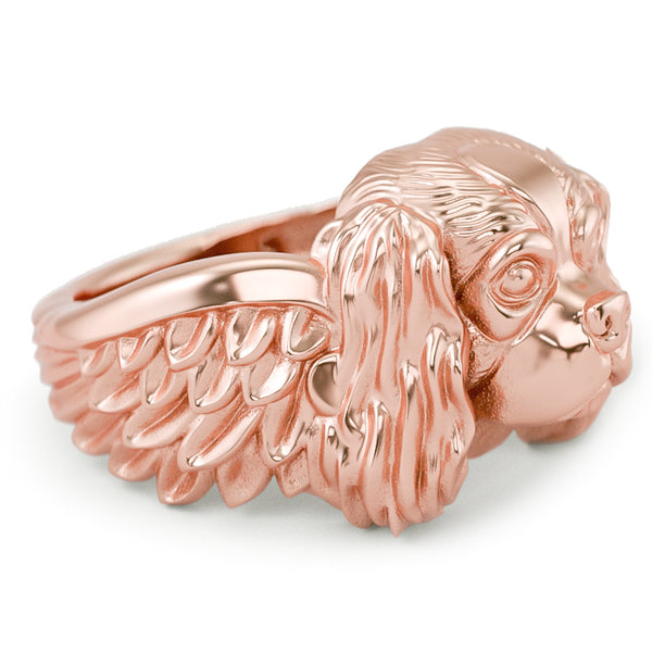 Cavalier King Charles Spaniel Angel Wings Memorial Ring