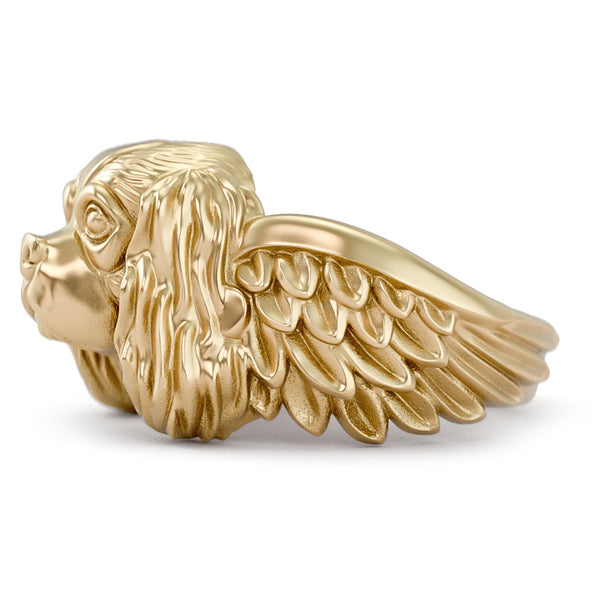 Cavalier King Charles Spaniel Angel Wings Memorial Ring