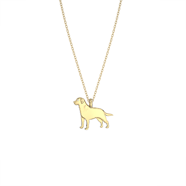 Labrador Retriever Mini Pups Diamond Necklace-gold