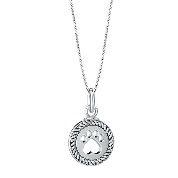 Halo Lasso Paw Print Pendant - TINY BLING