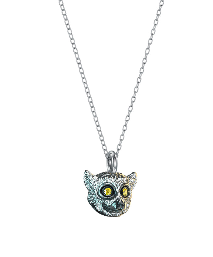 Ring-Tailed Lemur Diamond Necklace-1