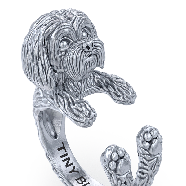 Maltese Puppy Cut Jewelry Cuddle Wrap Ring
