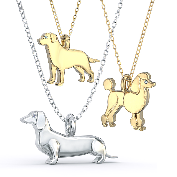 Custom Mini Pups Diamond Necklace